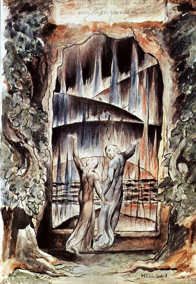 Dante e Virgílio no Inferno, ilustração da Divina Comédia, 1861